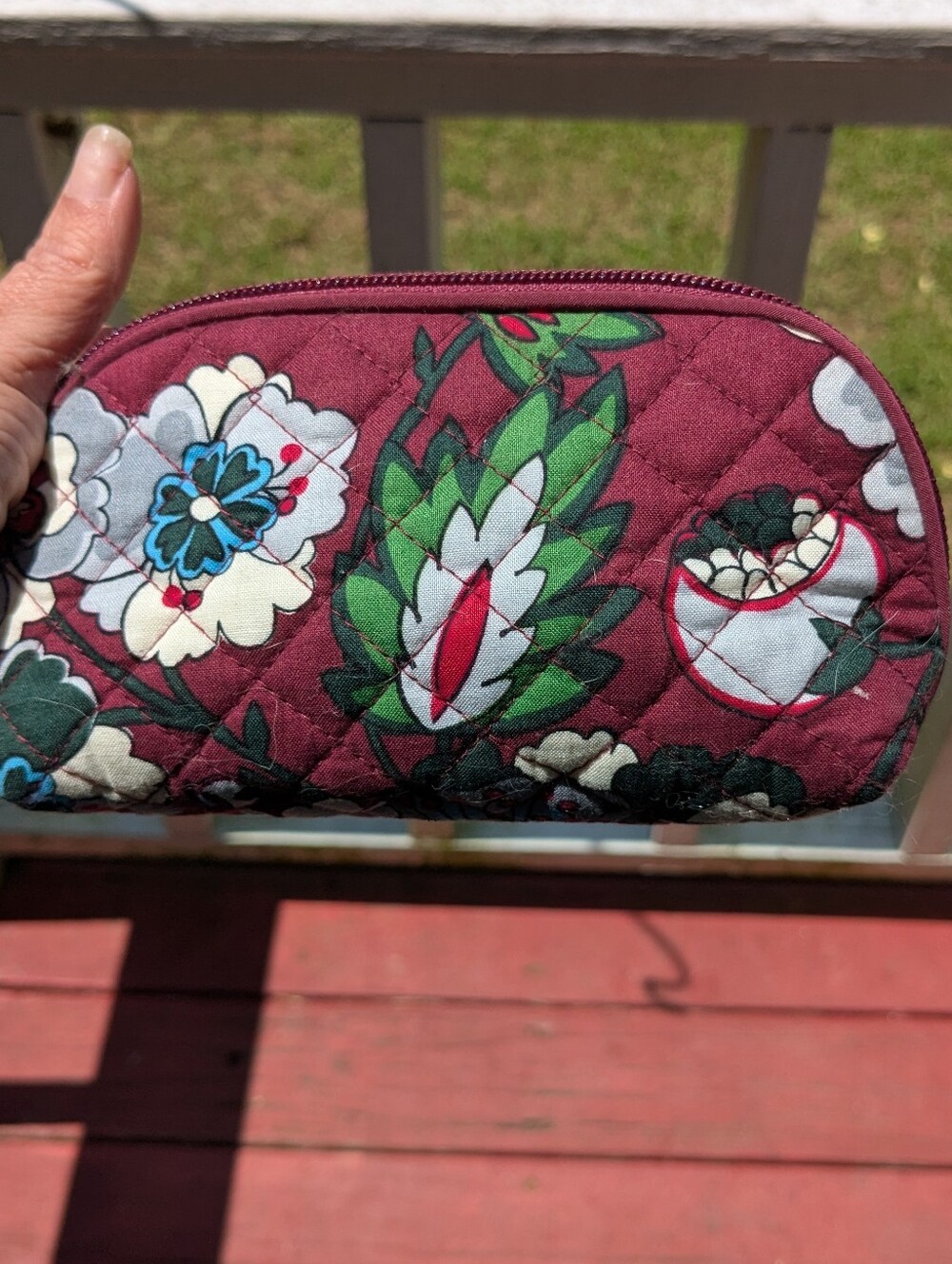 Vera Bradley Bordeaux Blooms Floral Mini Cosmetic Bag - Picture 7 of 7